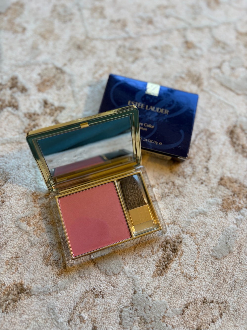 Estee Lauder Blush Compact in Rose Pink with Brush